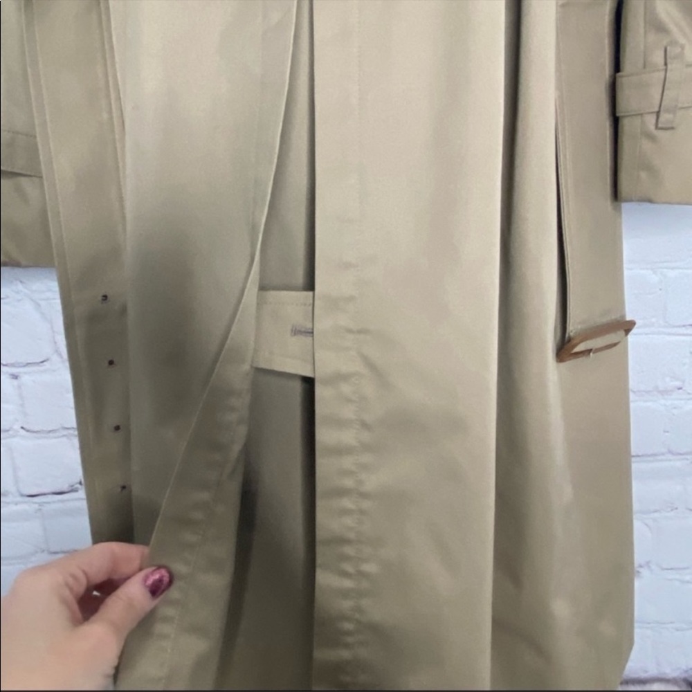 💯 Burberry Vintage Classic Tan Trench Coat Size 12 - Picture 9 of 16